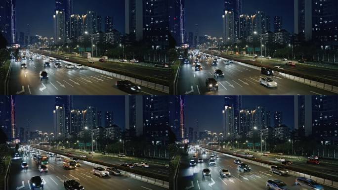 【正版素材】公路车流大城市夜景2945