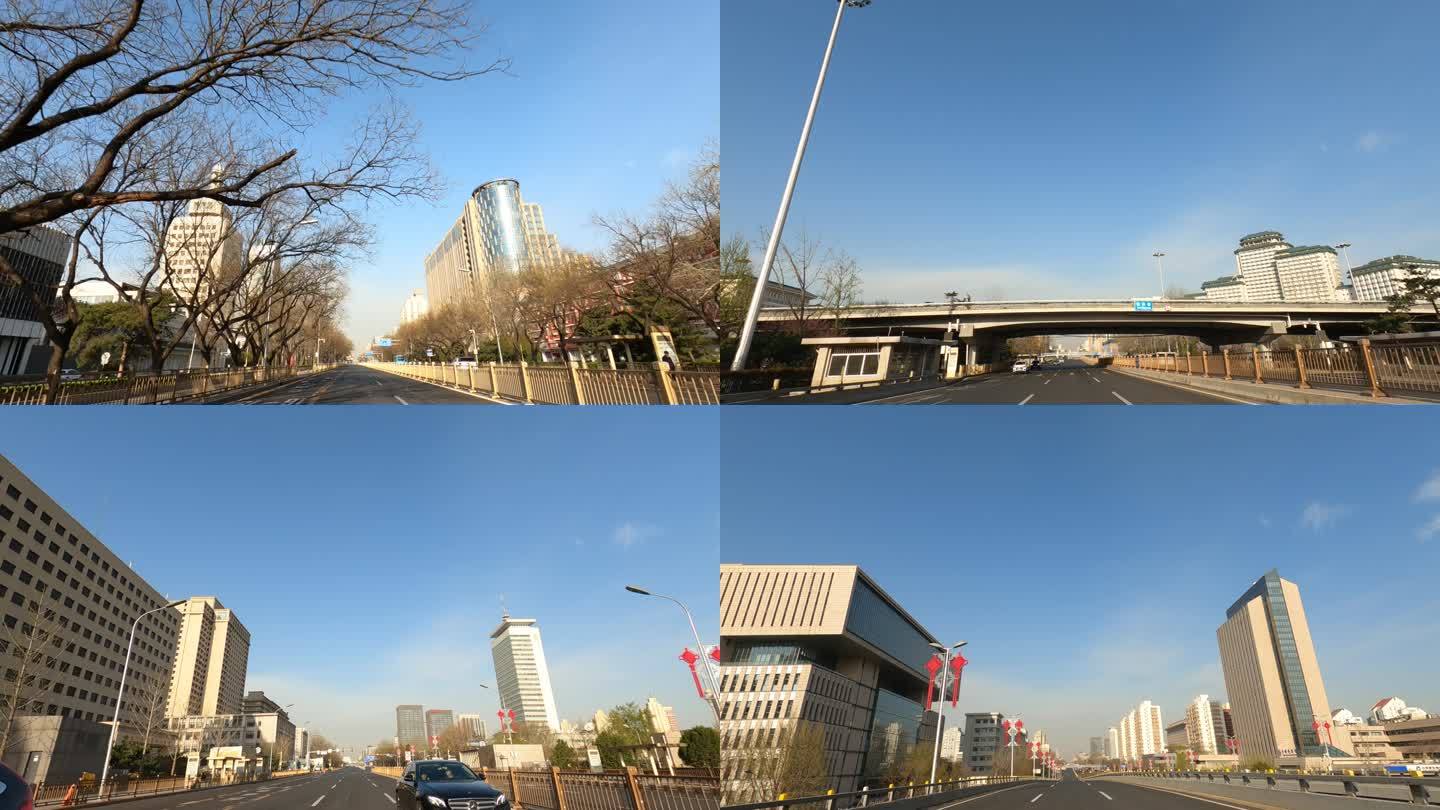 北京市西城区复兴大街车尾行车空镜