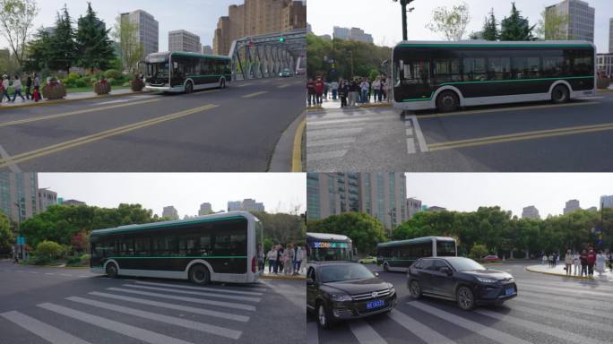 公交车  上海公交车 驶过 公交车驶过