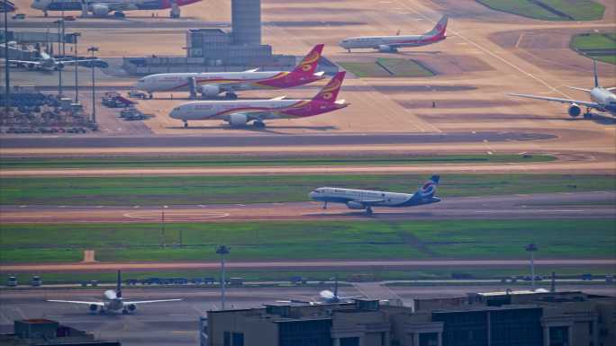 8K深圳机场起飞的重庆航空客机