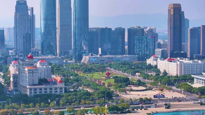 江西南昌红谷滩区高楼大厦城市风景风光航拍