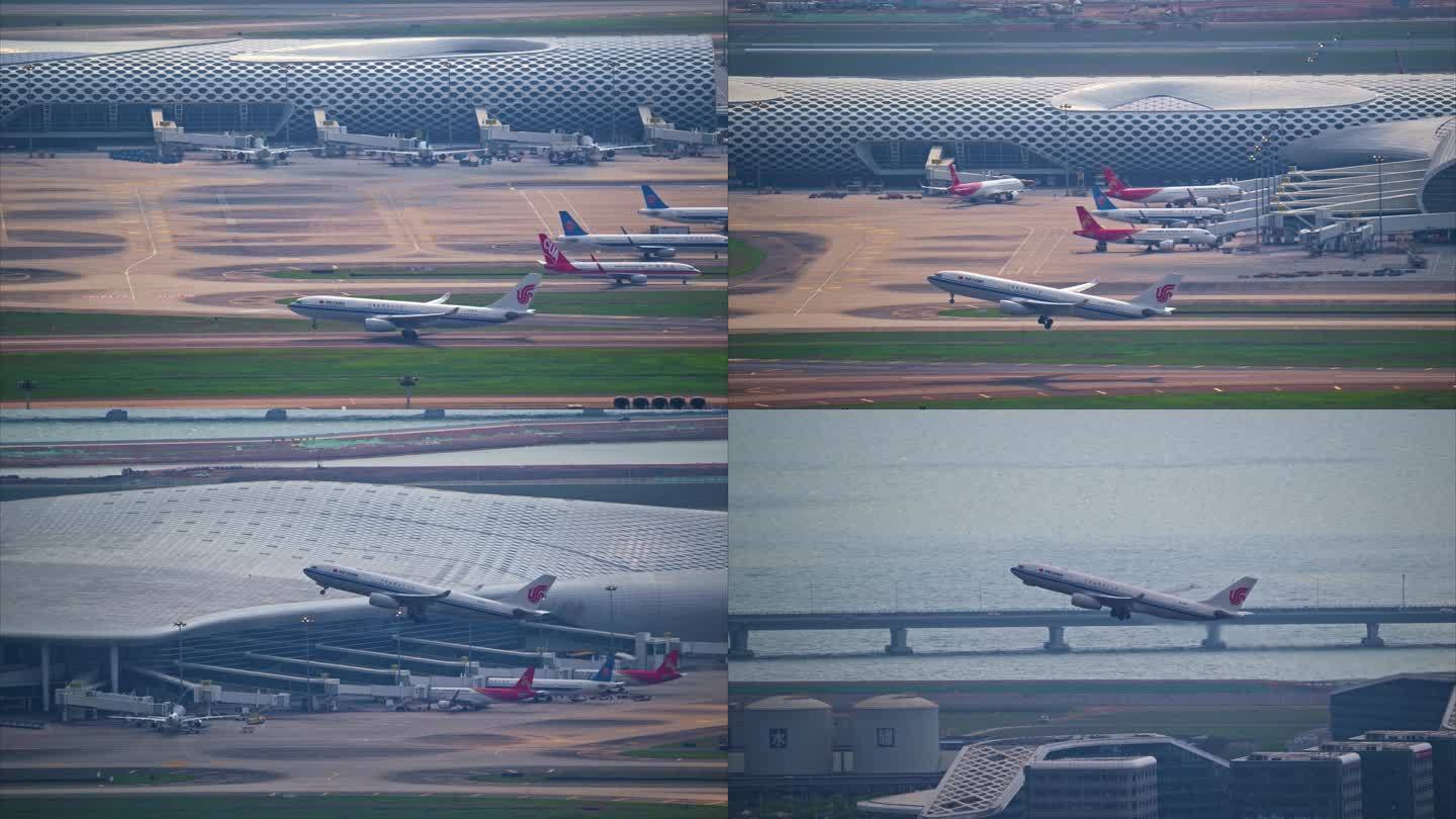 8K深圳机场起飞的中国国际航空客机2