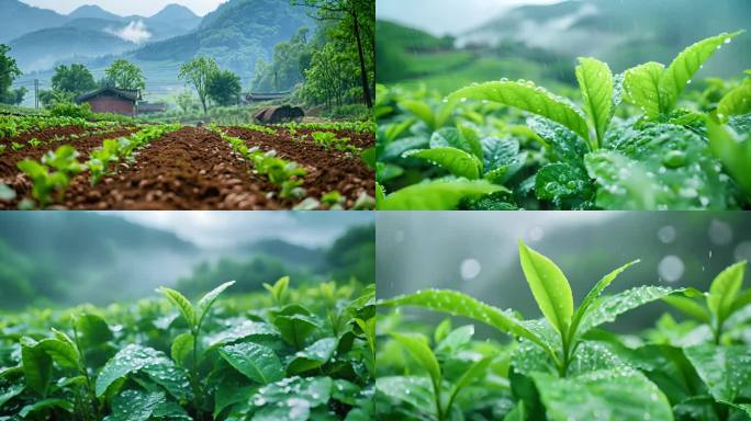 谷雨时节二十四节气 农田 耕种 播种