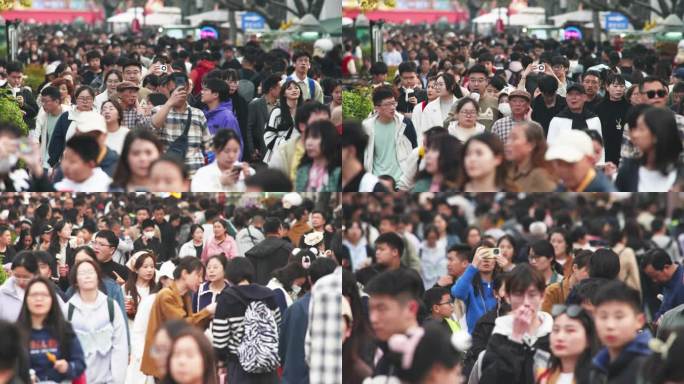 人山人海人流升格人群密集人流如织川流不息