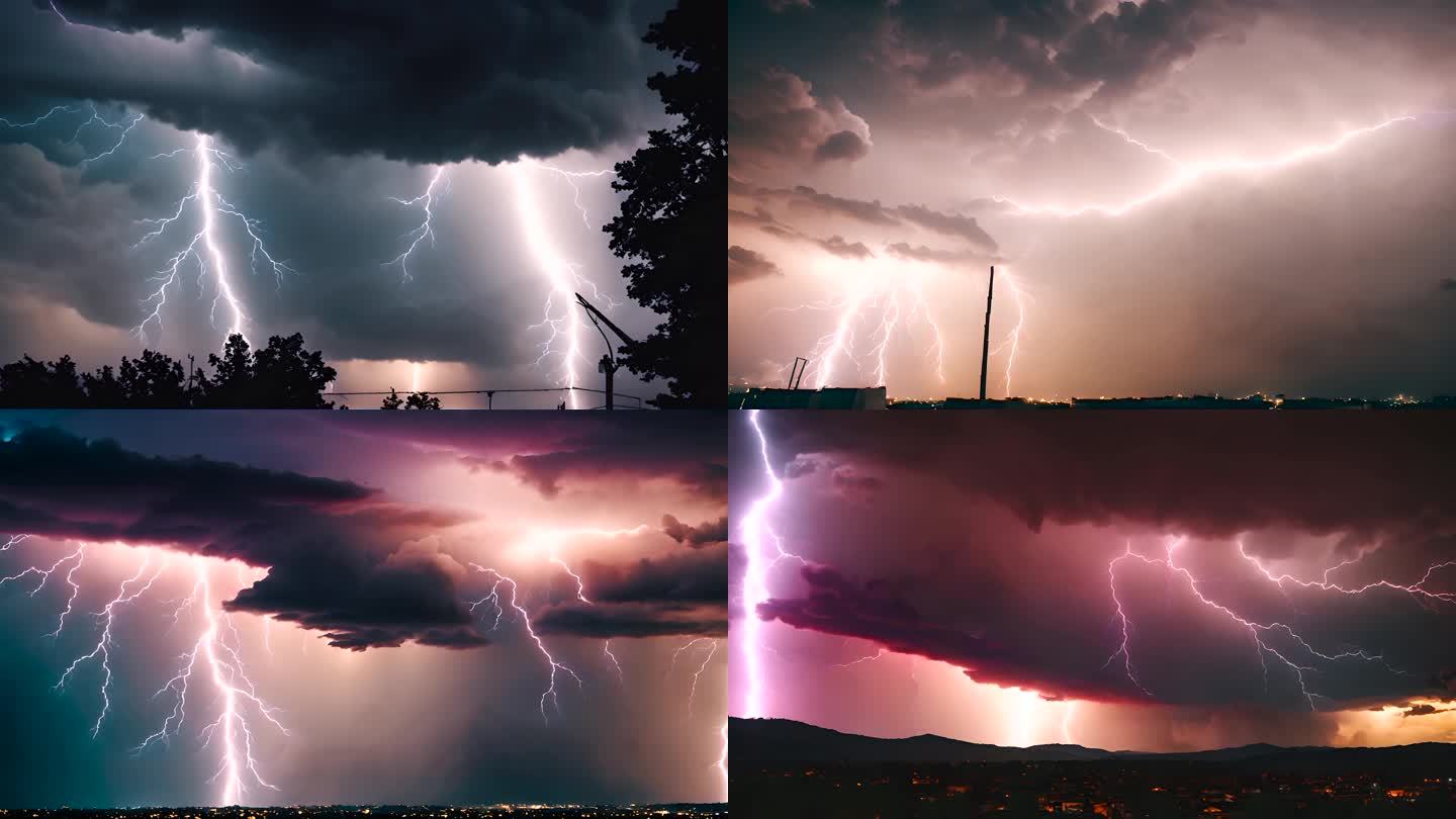 夏季雷雨闪电河北