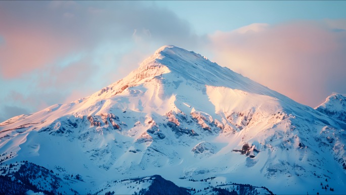 雪山航拍延时大自然漂亮天山雪山风景4K