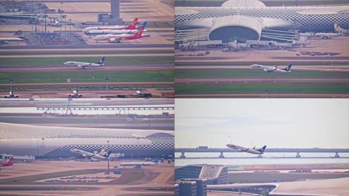 8K深圳机场起飞的山东航空客机