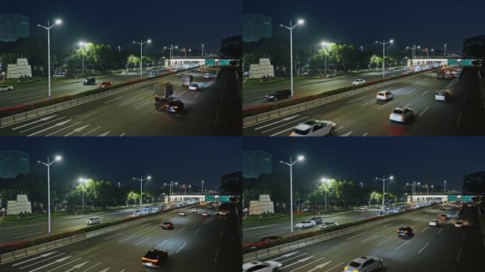 【正版素材】公路车流大城市夜景2940