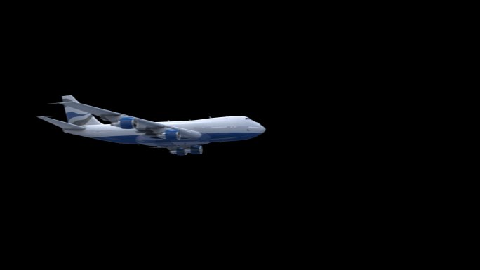 4K航空飞机飞行透明通道素材