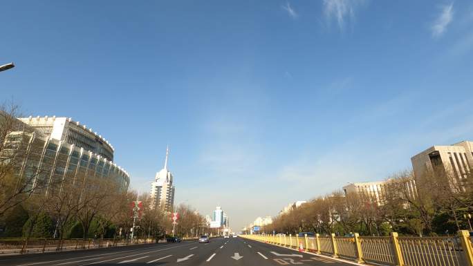 北京市长安街车尾行车空镜