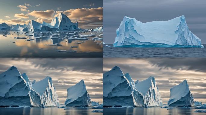 冰山融化气候变化全球变暖保护环境