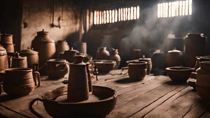 古代房间  陶器 器皿