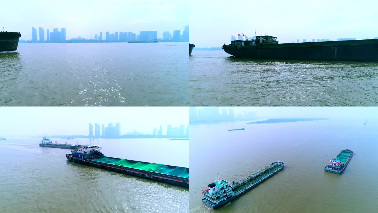 扬子江畔上的物流船只
