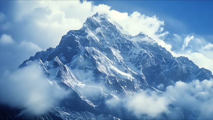 雪山延时大自然航拍雪山风景4K