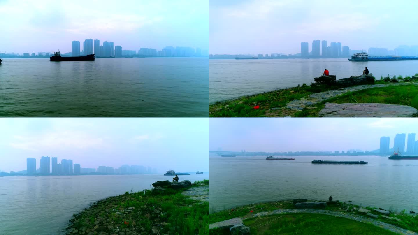 浦口码头边上的长江