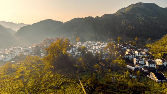 秋天的婺源石城日出延时