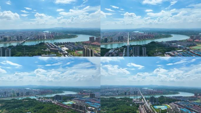 4K衡阳市衡南县城全景风景航拍5
