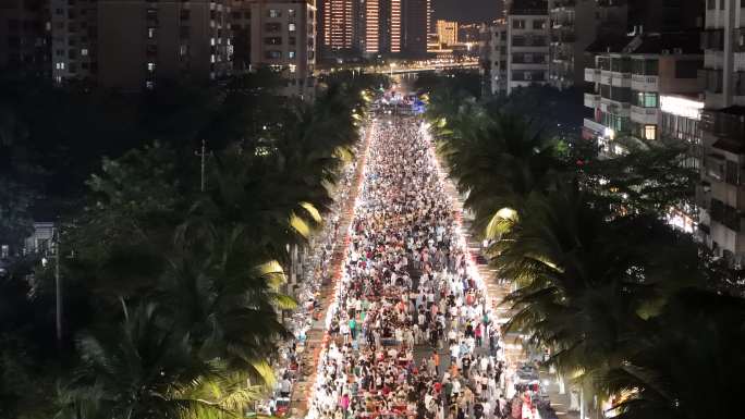 夜市集市人流密集生意火爆