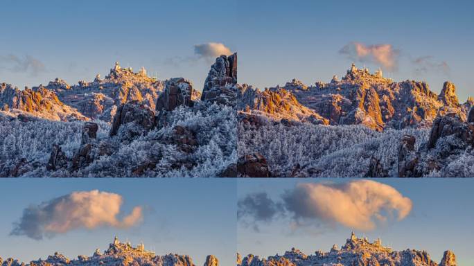 青岛崂山巨峰雪景延时2