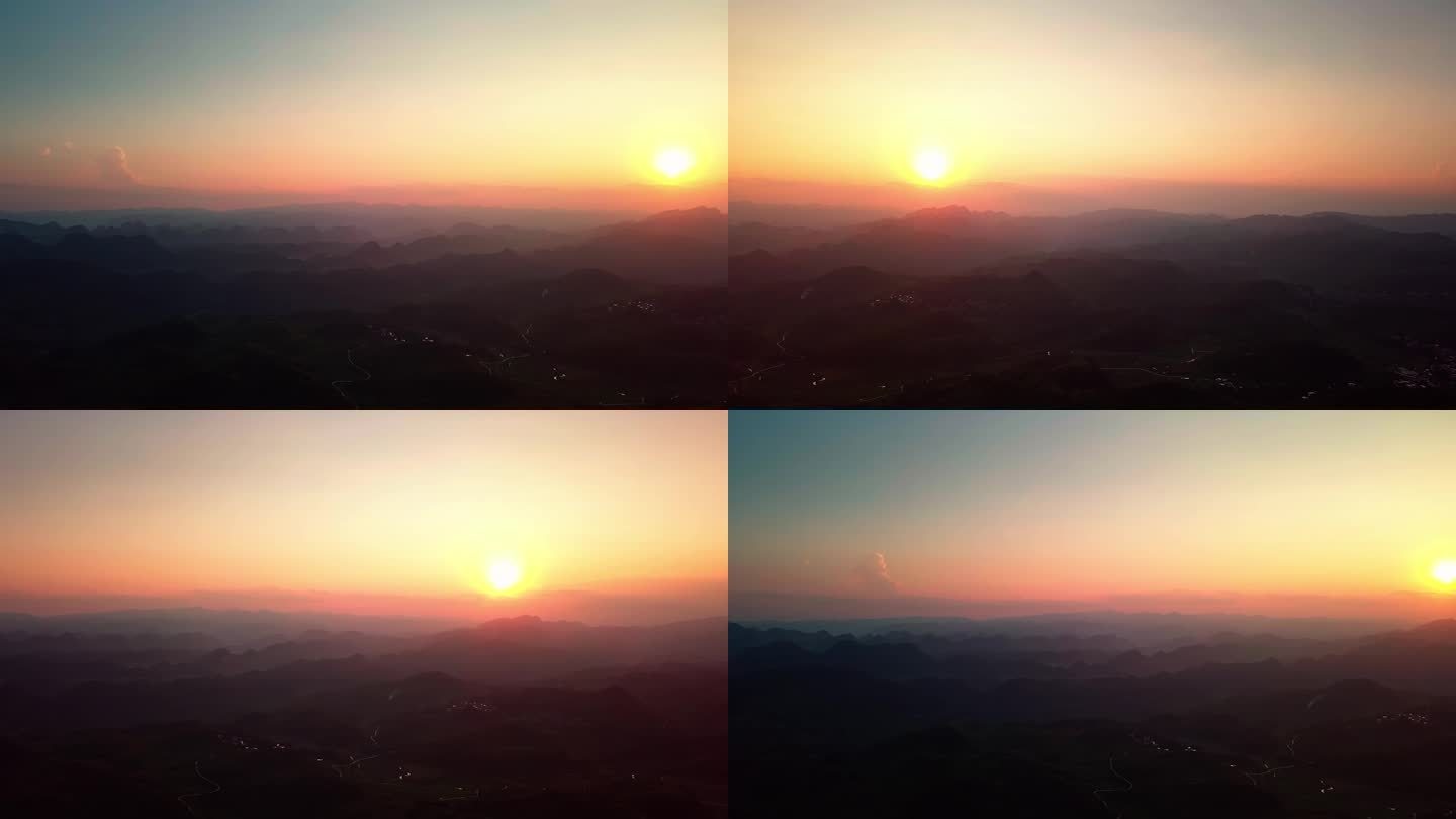 山区夕阳摇镜头