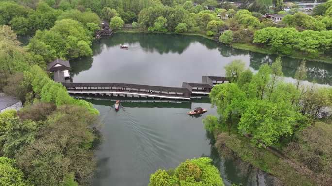 4k4月初阴雨天浴鹄湾乌龟潭摇橹船霁虹桥