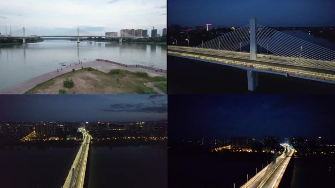 4k合集-衡阳市东二环湘江大桥航拍