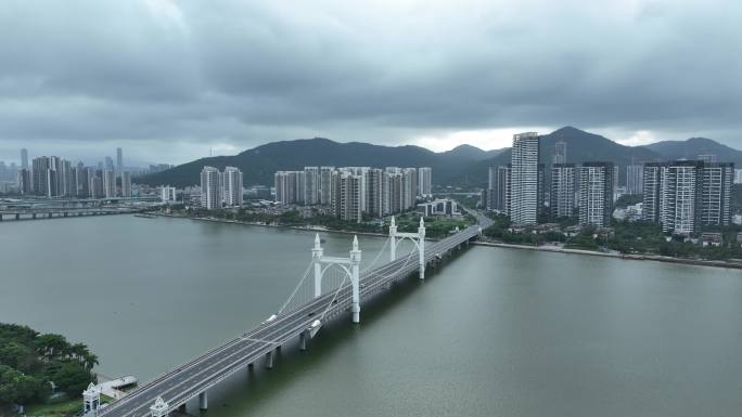 珠海白石桥航拍桥梁建筑风光城市道路交通