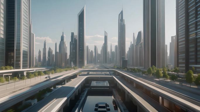 4K未来城市交通出行