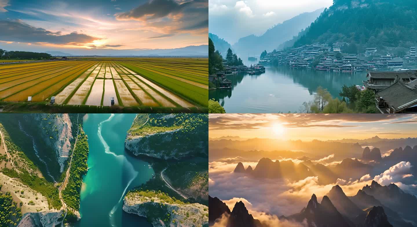 大好河山自然风光中国美景航拍美丽中国