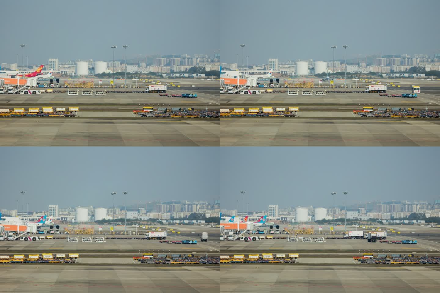 机场运行飞机滑行延时摄影