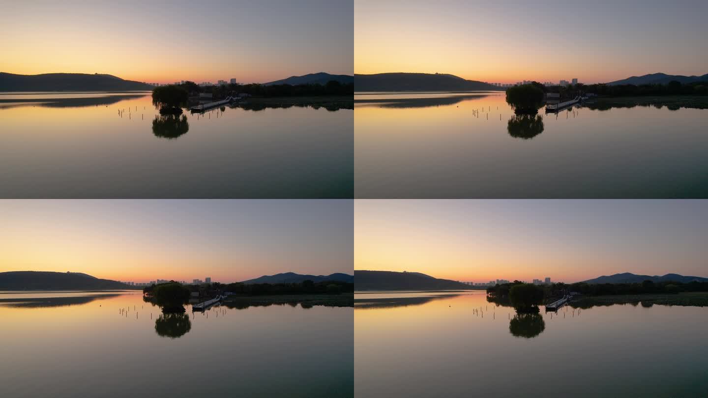 徐州城市日出日落云龙湖自然风光建筑风景