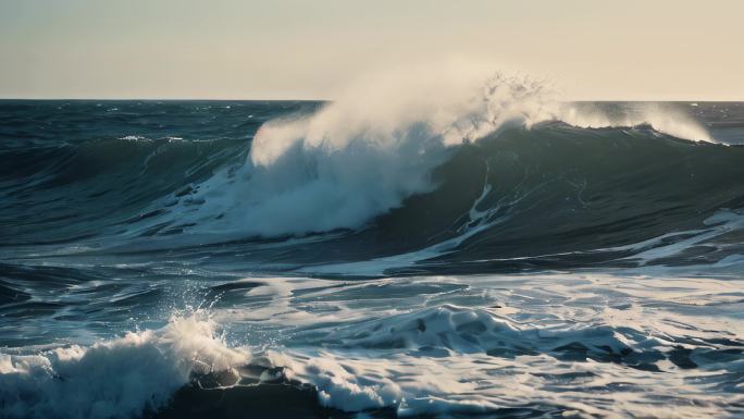 海水大海江水涨潮大浪浪花