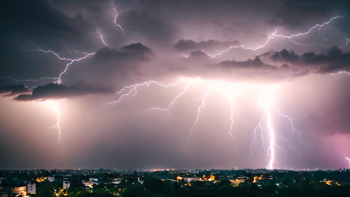 雷暴闪电四季变化