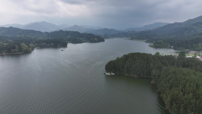 汉中 南郑 红寺湖 航拍 油菜花 四月