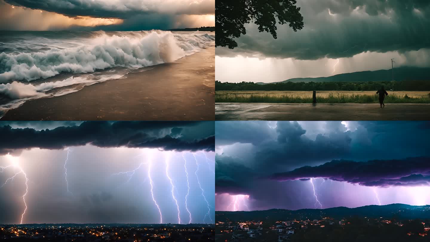 雷暴闪电自然灾害