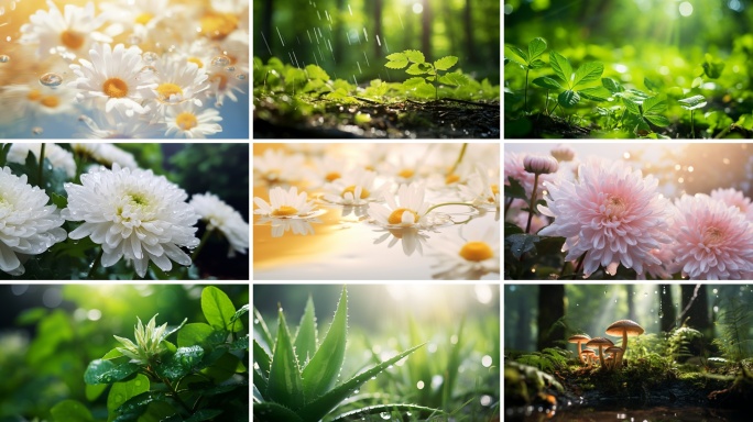 草本植物，金盏花、洋甘菊、芦荟、菊花