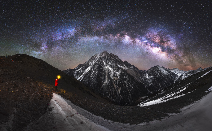 4K康定雅拉雪山唯美星空 高质量星空延时