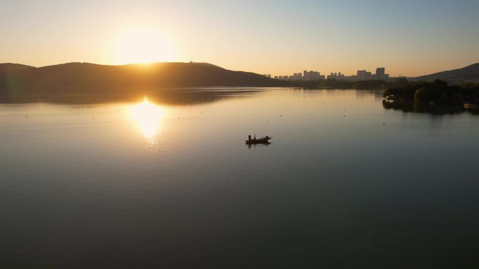 徐州城市日出日落云龙湖自然风光建筑风景