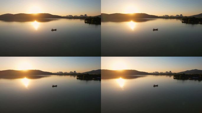 徐州城市日出日落云龙湖自然风光建筑风景