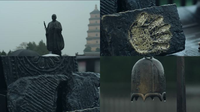 大雁塔玄奘雕像西安旅游城市宣传