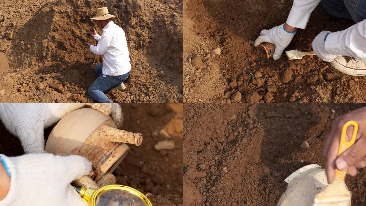 考古工作者，挖掘文物