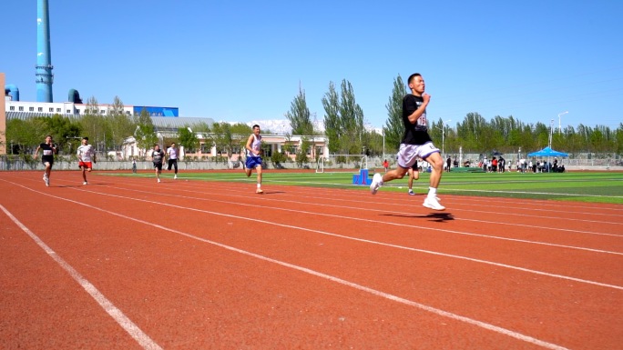 学校运动会跑步比赛升格素材