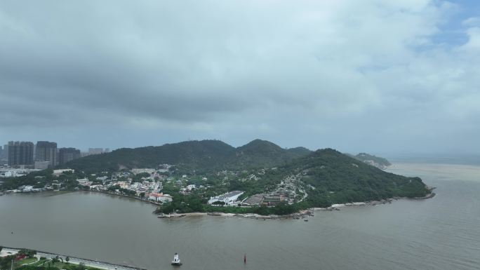 澳门山峰航拍竹湾顶山头