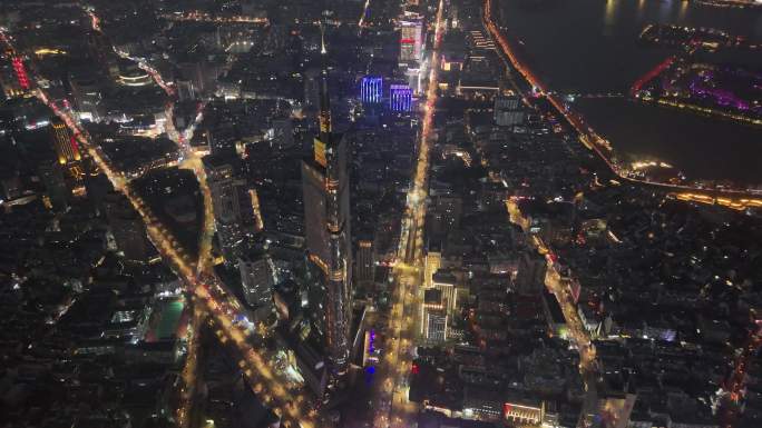 南京紫峰大厦夜景航拍