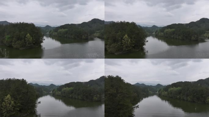 汉中 南郑 红寺湖风景区 航拍