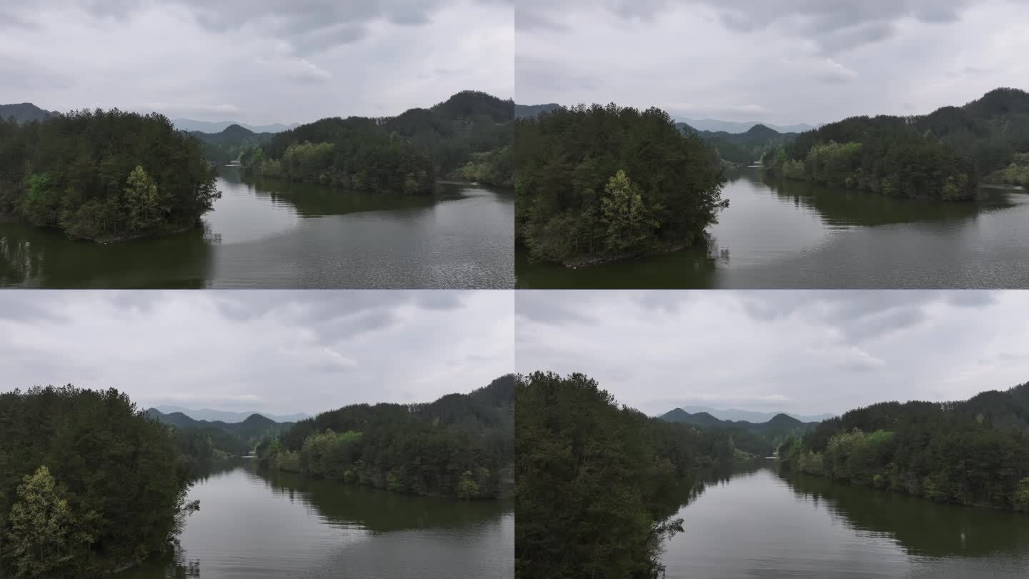 汉中 南郑 红寺湖风景区 航拍