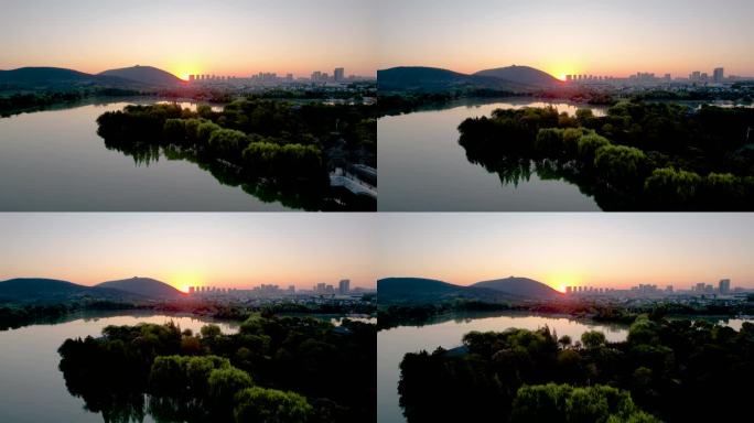 徐州城市日出日落云龙湖自然风光建筑风景