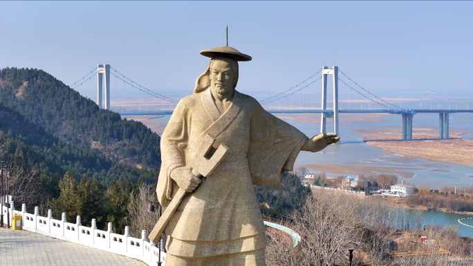 河南郑州桃花峪大禹治水像大禹像