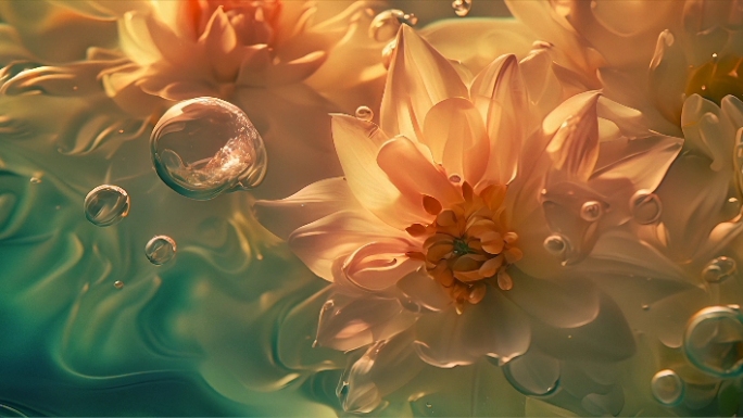 水中花朵艺术花卉