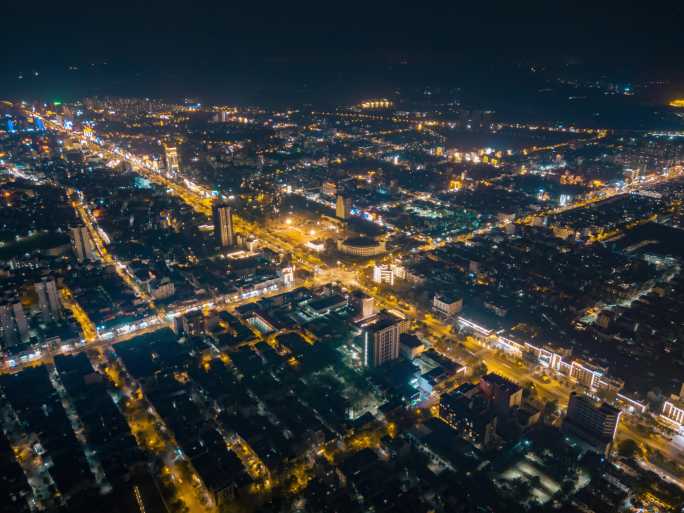 【延时】海南儋州那大夜景航拍延时